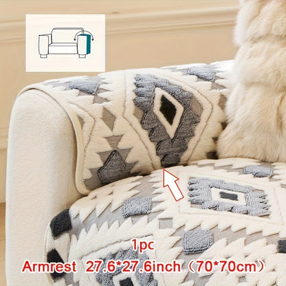 Sofa Cover, Thick Plush Couch Pad with Backing Detail in Three Colors and Seven Seat or Arm Sizes