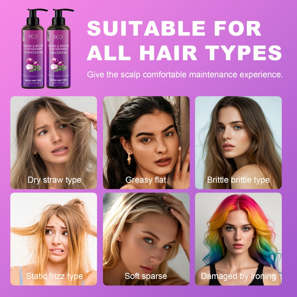 Shampoo and Conditioner Set Biotin & Rosemary with Onion Extract & Jojoba Oil – Hydrating Oil Control Hair Care for Dry Damaged Hair & Scalp