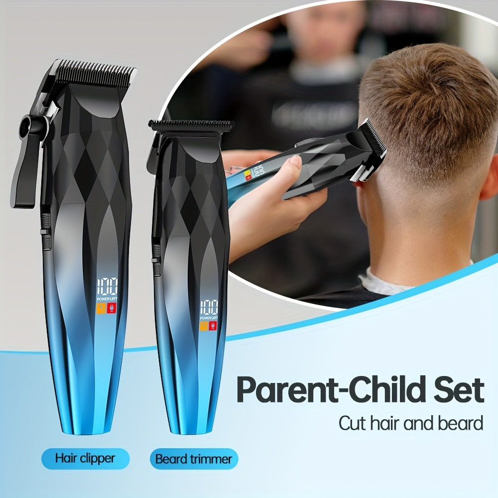 Electric Hair Clipper 2-Pack for Men – Professional Cordless Hair Trimmer Set for Home Car Business Travel