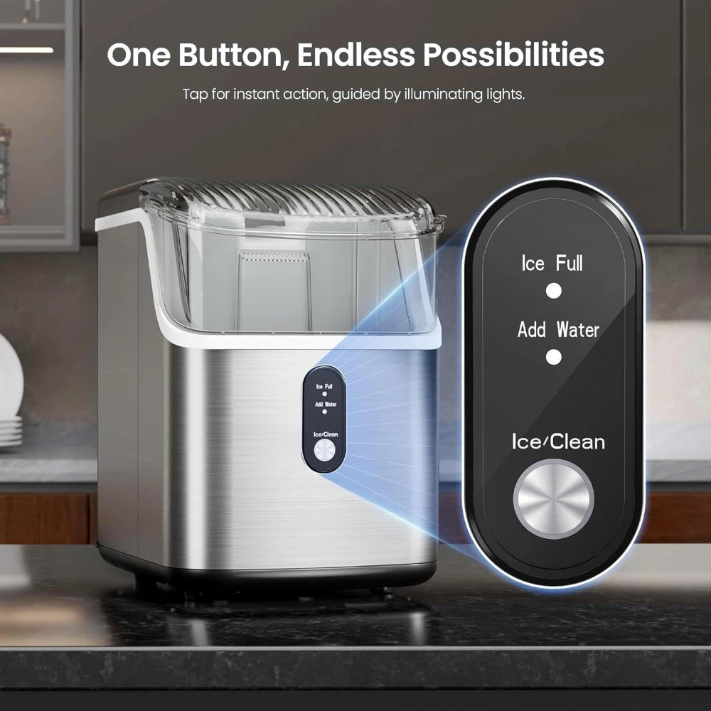 Countertop Ice Maker with 26 lb Bullet or 35 lb Nugget Ice Options, Basket, Scoop and Four Colors