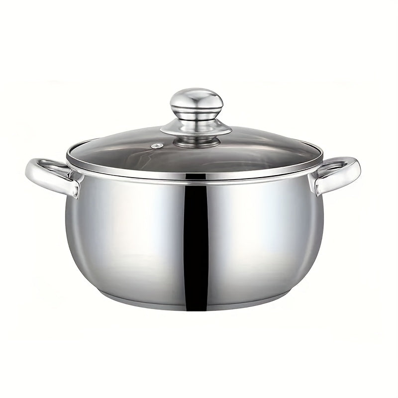 Stainless Steel Soup Pot Apple Pot Heat Resistant Handles Versatile Cookware for Boiling for Home Cooking, Dining and Outdoor Meals