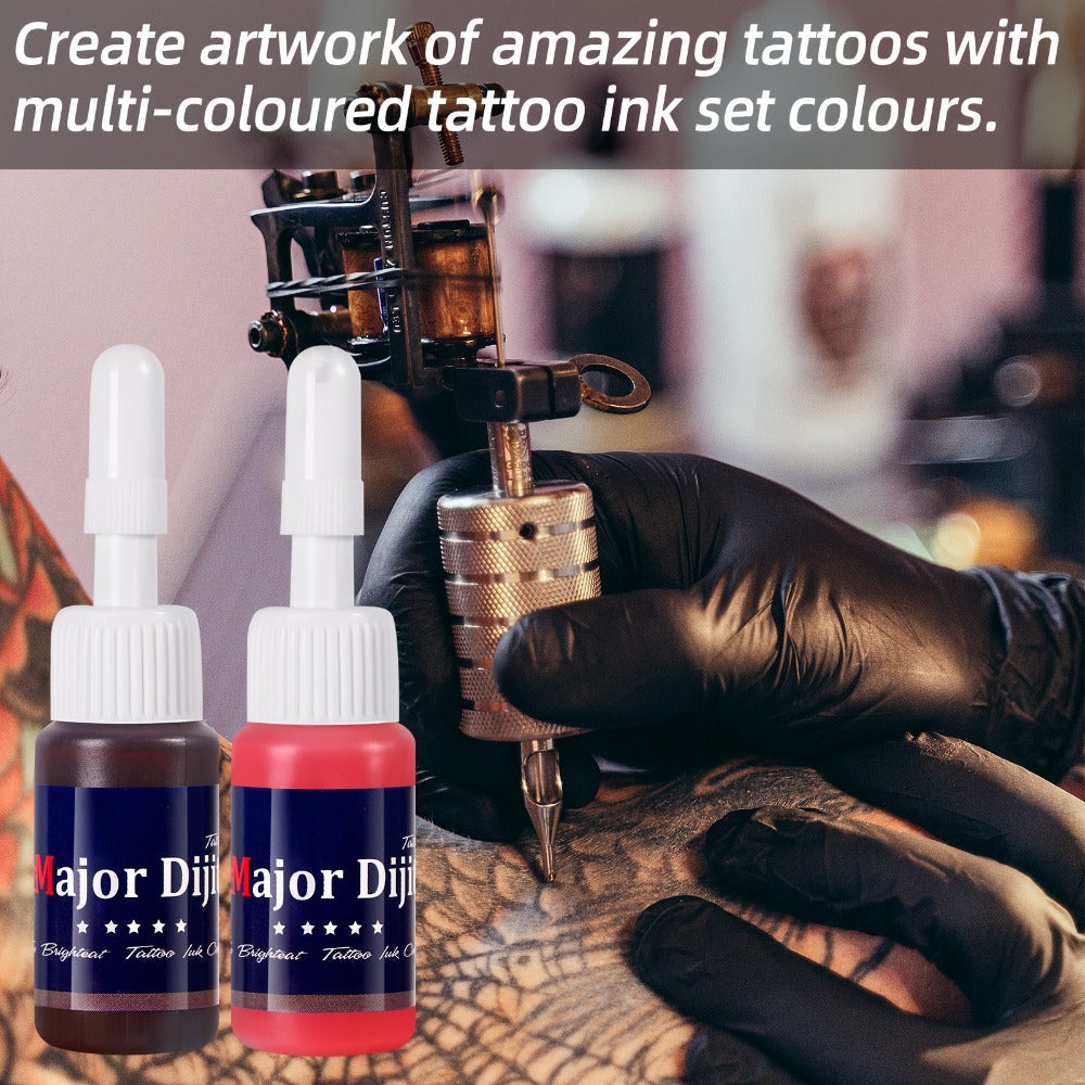 Tattoo Ink 54-Color Full Spectrum Bottle Set with Complete Palette Configuration for Color Selection