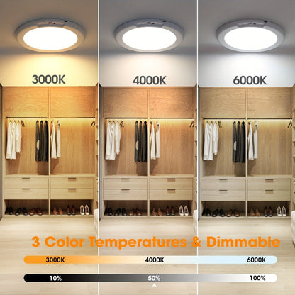 Rechargeable Ceiling Light No Wiring, Battery Operated LED Ceiling Light with Remote Control, Motion Sensor