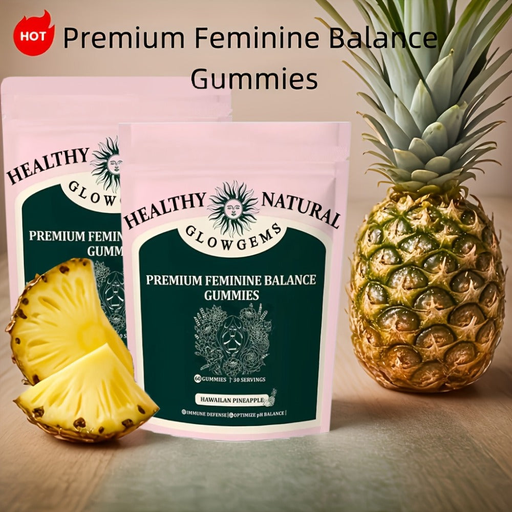 Feminine Balance Gummies with Probiotics for Women – Vaginal Health, pH Balance, Odor Control & Yeast Defense, Hawaiian Pineapple Flavor