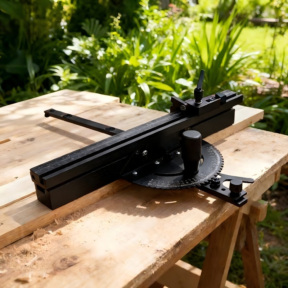 400mm Woodworking Angle Gauge with Adjustable Fence & Guide Rail – Precision Miter Measuring Tool Compatible with 30mm & 45mm T-Track