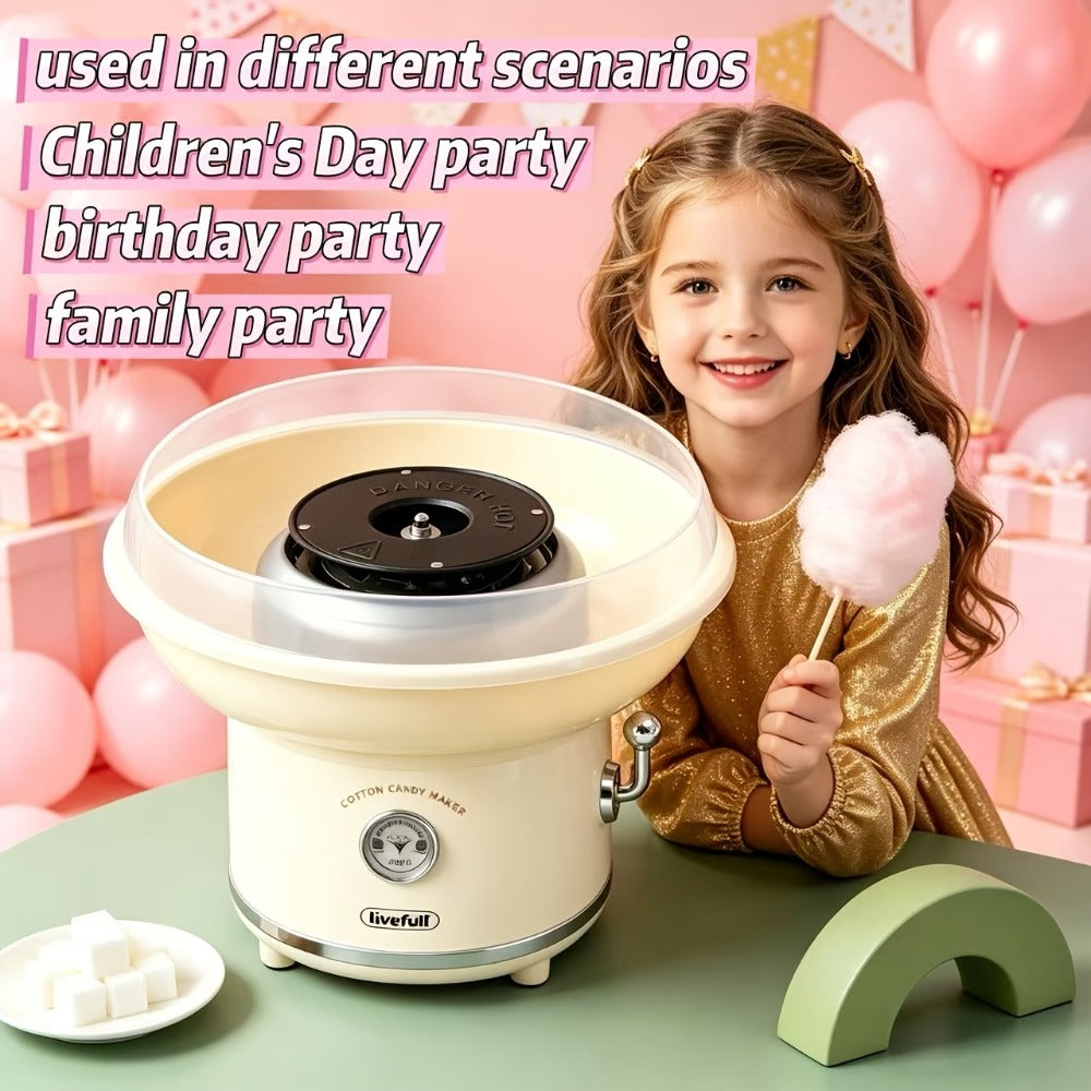 Cotton Candy Machine for Home & Commercial Use, Desktop Tabletop Floss Maker, Food-Grade Anti-Scald Design