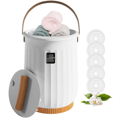 20L Digital Towel Warmer Bucket with LED Display, Four Timer Settings, Child Lock and White Finish