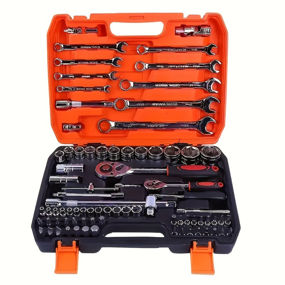 Premium Stainless Steel Repair Tool Kit 55/82/94/121PCS – Complete Automotive & Home Repair Set | Multi-Function Hand Tools | No Charging