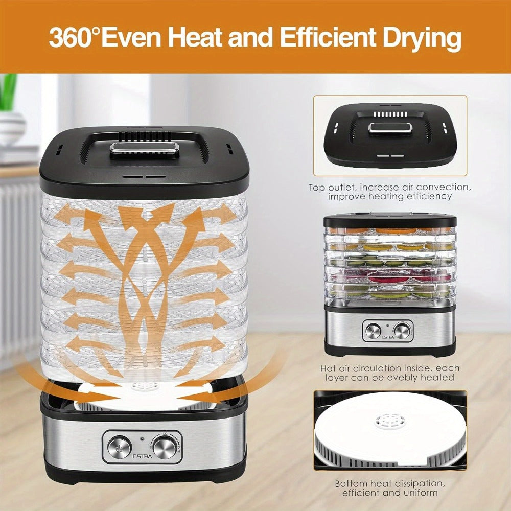 Food Dehydrator 240W with Temperature Control | BPA-Free Dishwasher-Safe Trays, Electric Food Dryer for Jerky, Fruits, Herbs & Vegetables