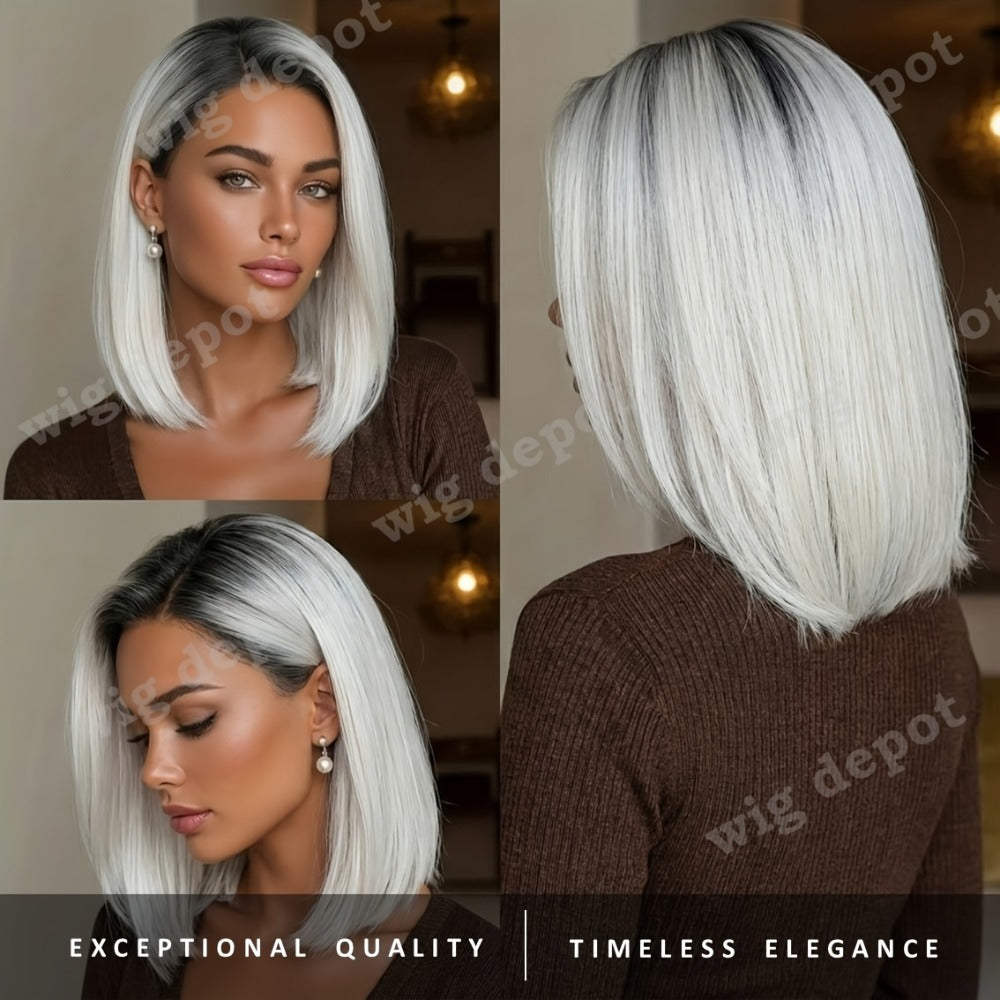 Synthetic Wig 4x1 U-Part Lace Front Bob, 14-Inch Middle Part with Six Color Choices for Cosplay