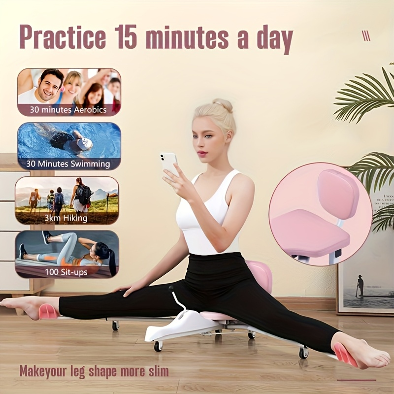 Leg Stretcher Splits Trainer 2-in-1 – 180° Adjustable, 7-Level Foot Support, Backrest & Plank Support, Foldable Ligament Stretcher for Yoga