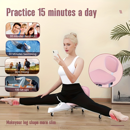 Leg Stretcher Splits Trainer 2-in-1 – 180° Adjustable, 7-Level Foot Support, Backrest & Plank Support, Foldable Ligament Stretcher for Yoga