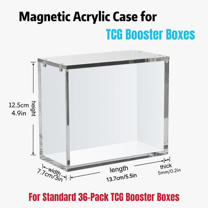 Pokemon Acrylic Display Case with UV Protection, 6MM Thick Crystal Clear Case for Booster Box & Elite Trainer Box