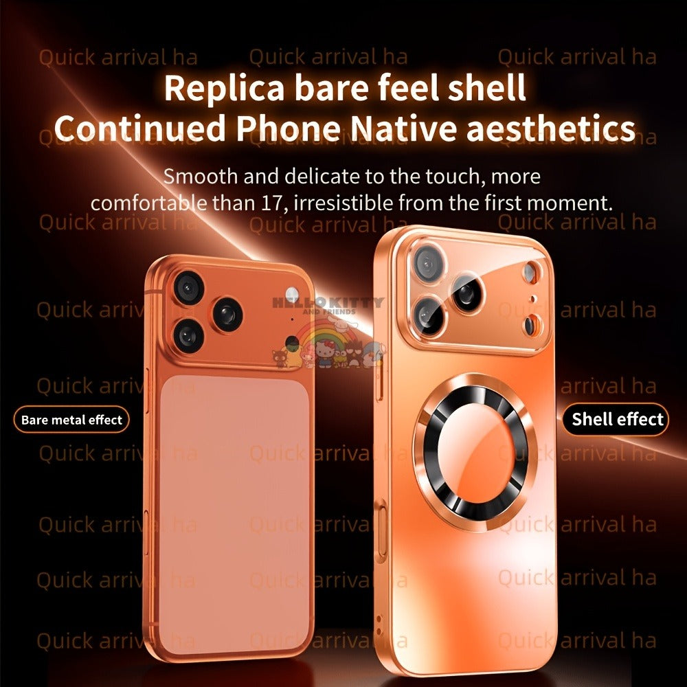 Phone Case Matte Titanium-Finish Cover with Built-In Glass Lens Protector for Select iPhone Models