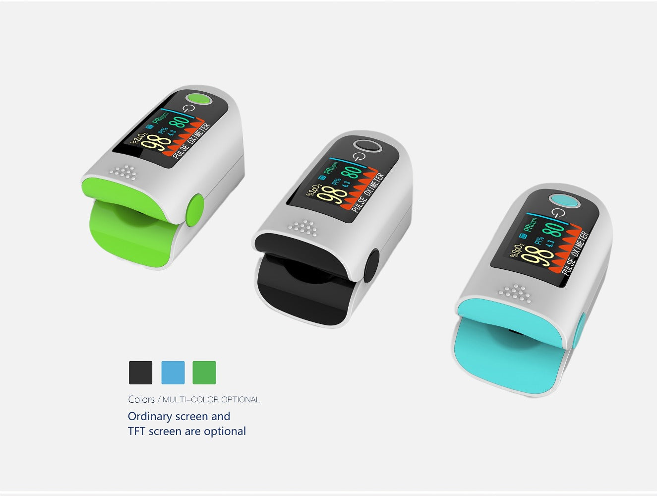 Fingertip Pulse Oximeter Blood Oxygen Monitor, SpO2, Heart Rate & Perfusion Index Display for Entryways, Bedrooms and Living Spaces
