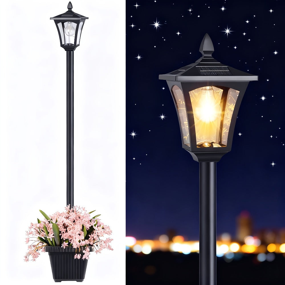 Solar Post Light Outdoor Garden Pathway Lamp 60LM White LED for Entryways, Bedrooms and Living Spaces