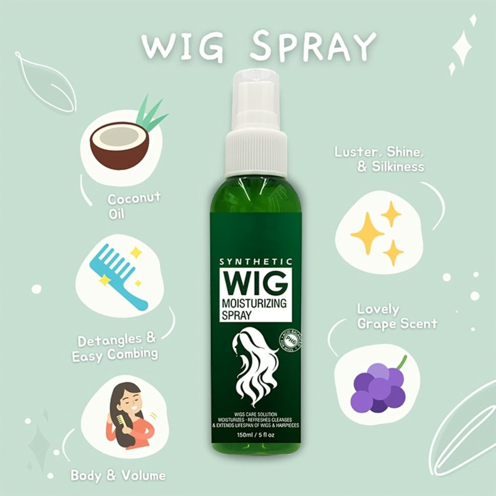 Synthetic Wig Refresher Spray Leave-In Conditioner, Revitalizes & Detangles Wigs & Hairpieces, Cleanses Between Washes