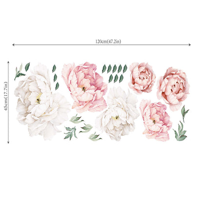 Peony Flower Window Glass Sticker – Anti-Collision Waterproof Decorative Glass Film, European Floral Wall & Window Decal for Home Decor