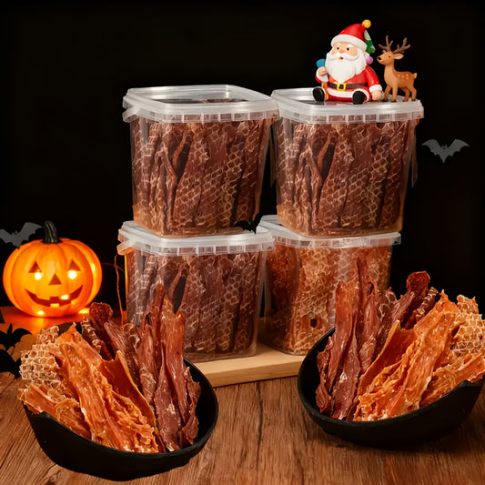 Dental Treats for Dogs, Duck Jerky Dog Chews Real Meat High Protein Low Fat Long-Lasting Dental Treats for Small Medium Large Dogs Training