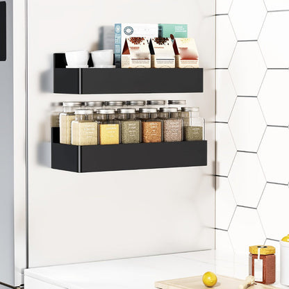 Magnetic Refrigerator Storage Rack 2/4pcs Fridge Side Organizer, Multi-Purpose Magnetic Storage Box for Kitchen Bathroom