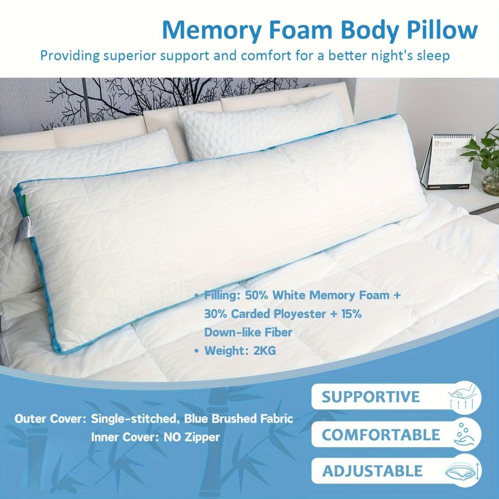 Body Pillow for Adults Full Body Pillow Firm Long Sleeping Pillow for Back Stomach Side Sleeper Bed Pillow Support Pregnancy Pillow Grey