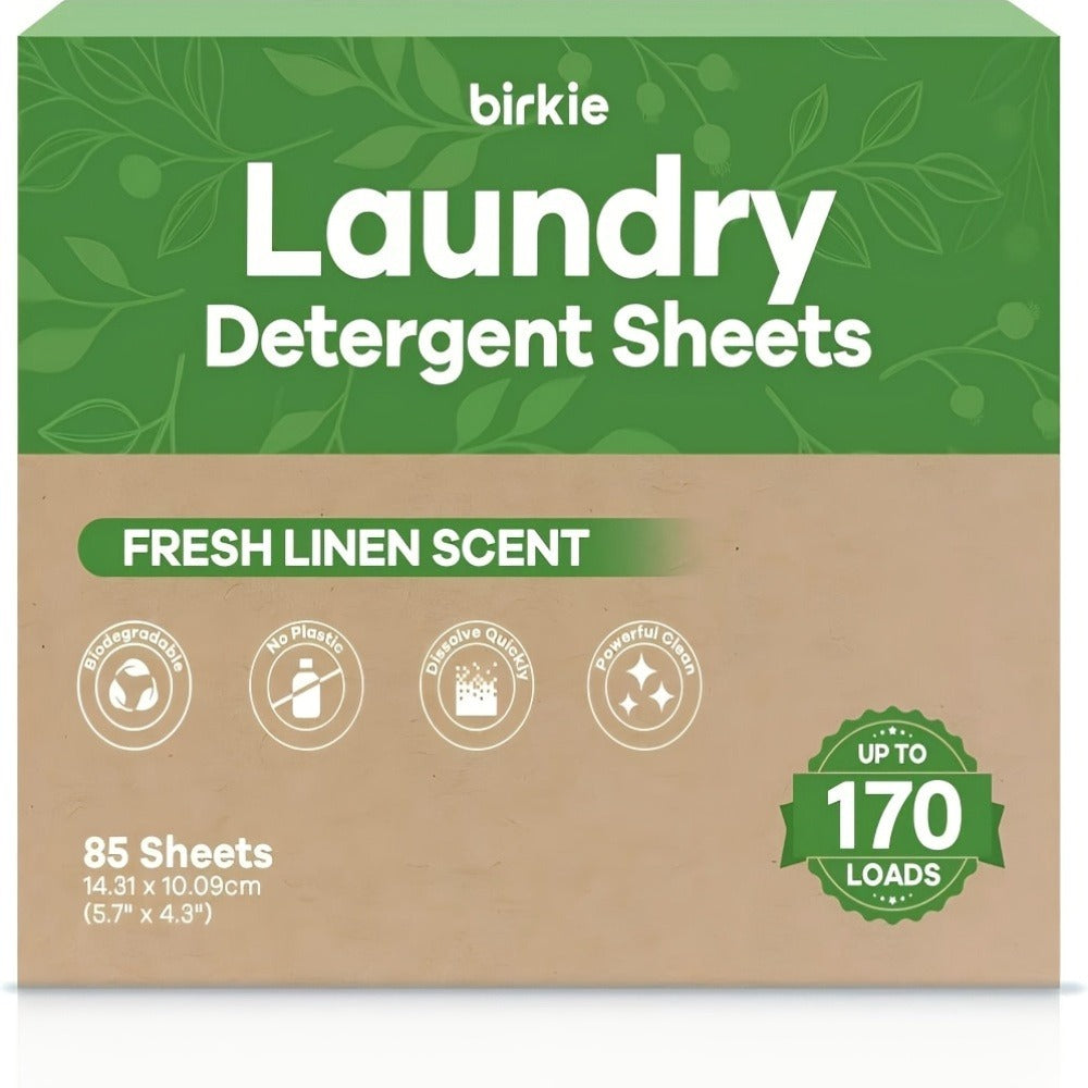Birkie Fresh Linen Laundry Detergent Sheets, 85-Sheet Cartons with Single or Multipack Options