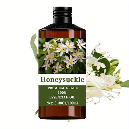 Essential Oil Honeysuckle Sweet Floral Aroma in 100ml Bottle for Diffuser, Massage, Meditation and Personal Care