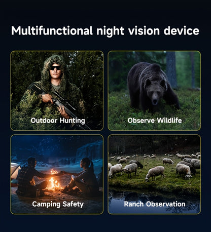 Night Vision Goggles with Built-In 3W IR Illuminator, 200MP HD, 10X Digital Zoom, 5W IR Light, Battery