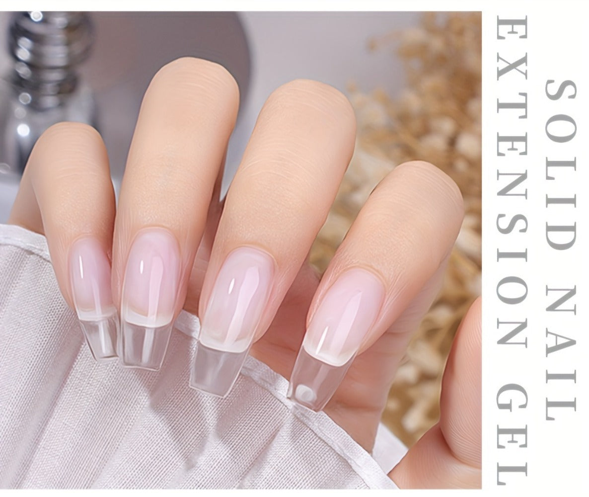 Builder Gel Nail Extension Starter Kit 5pcs Clear Nude Solid – Hard Gel Sculpting Set with Flower Molds & Sculpting Brush for 3D Floral Nail