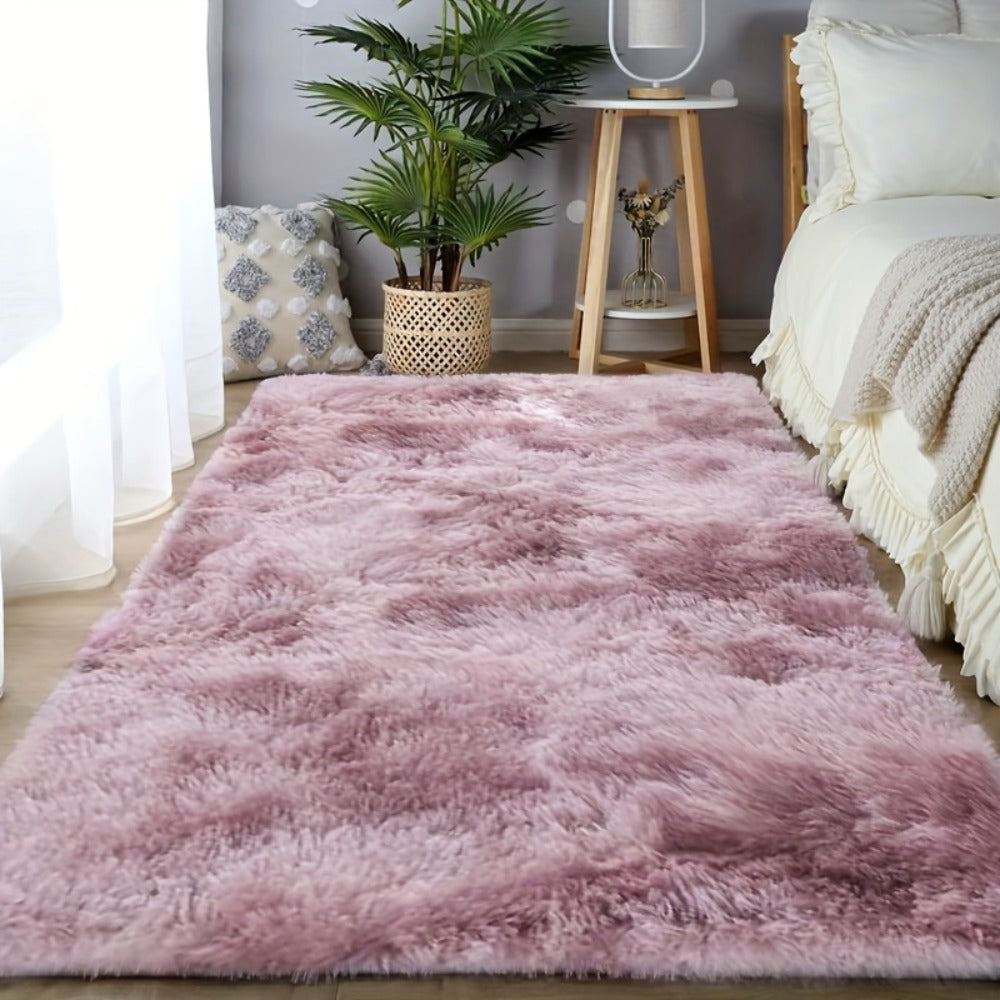 Rectangular Shaggy Area Rug with Four Color Labels and 24 x 35.8-Inch to 94.49 x 118.11-Inch Sizes
