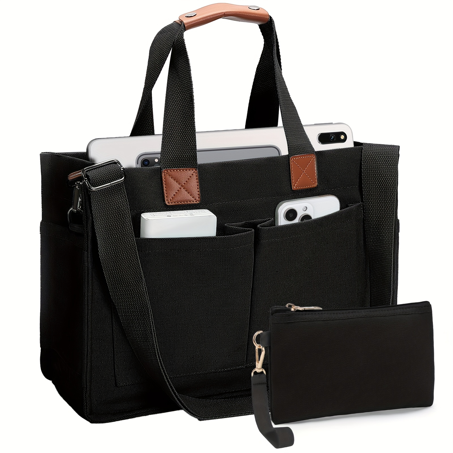 Large Utility Tote Bag for Women with Multiple Pockets, Adjustable Strap and Small or Large Sizes