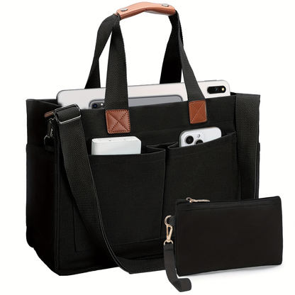 Large Utility Tote Bag for Women with Multiple Pockets, Adjustable Strap and Small or Large Sizes
