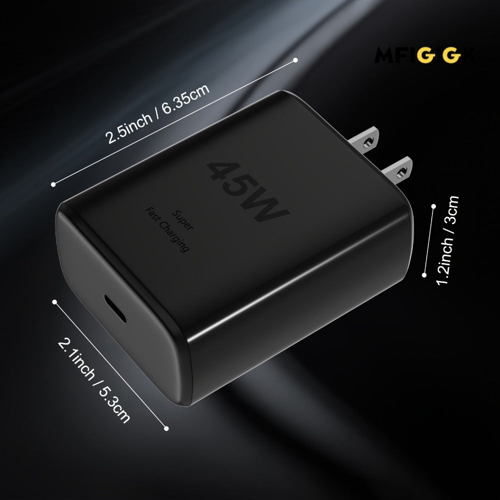 45W Samsung Super Fast Charger 2-Pack USB-C Wall Charging Block for an Everyday Personal Care Routine