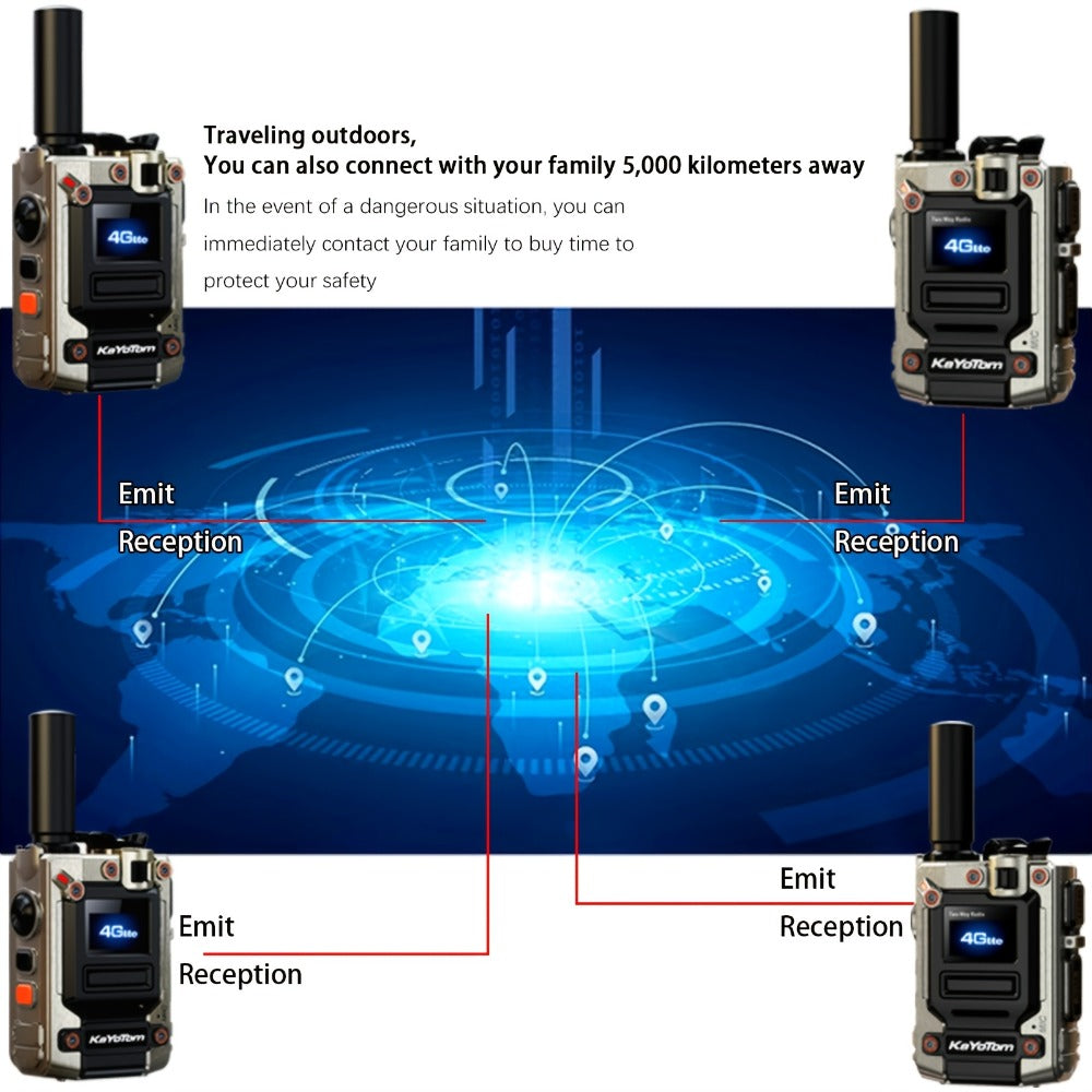 Kayotom K300S 4G Global Walkie Talkie Unlimited Range, No Monthly Fee Two Way Radio, UHF 400-480MHz Long Battery Life
