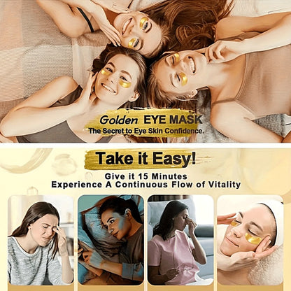 Under Eye Patches 24K Gold 24 Pairs – Collagen Hyaluronic Acid Eye Mask for Fine Lines, Wrinkles, Puffiness & Dark Circles