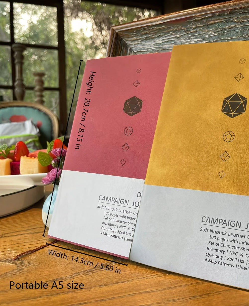 DnD Campaign Journal for D&D 5e & 5R Players, RPG Notebook with Character Sheets, Spell Tracker, Quest Log