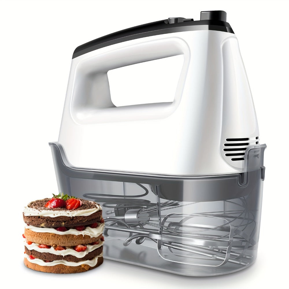 Electric Hand Mixer 250W with Storage Case, 5-Speed Plus Turbo Handheld Mixer with 5 Stainless Steel Attachments (2 Beaters