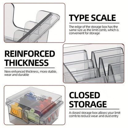 Barber Tool Organizer 8-Slot Clear Plastic Storage Box for Hair Clippers Scissors & Grooming Accessories – Transparent Salon Organizer