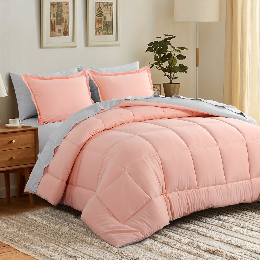 7 Piece Comforter Set Luxury Soft Fluffy Bedding All Season Bed in a Bag with Comforter Fitted Sheet Flat Sheet Pillowcases Hypoallergenic
