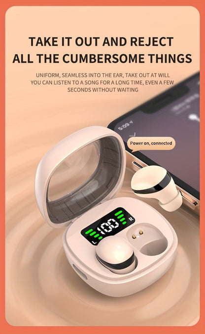 Wireless Earbuds Ultra-Small In-Ear with Touch Control, Built-In Mic and LED Case in Three Colors