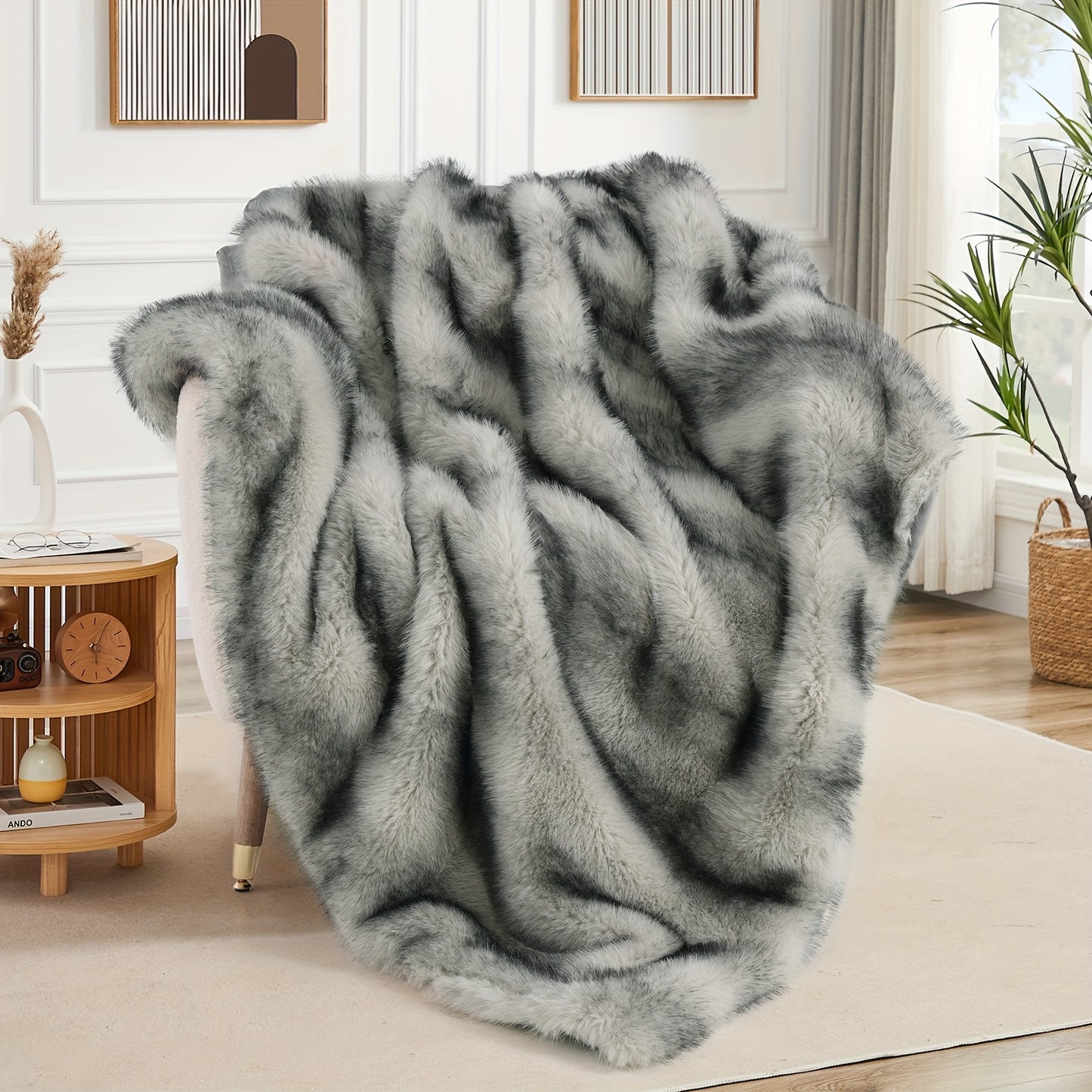Faux Fur Throw Blanket 1060GSM Luxury – Super Soft Reversible Plush Mink Blanket for Bed Couch Sofa, Oversized Heavy Weight Cozy Blanket