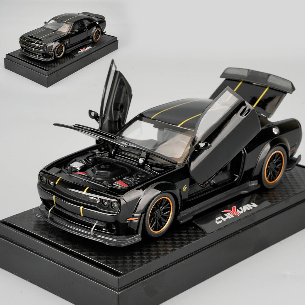 1:32 Scale Dodge Hellcat Die-Cast Metal Car Model with Openable Doors & Display Base, Collector Diecast Vehicle