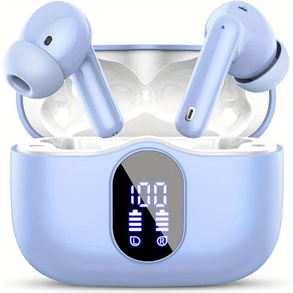Wireless Earbuds Bluetooth 5.3 with Call Noise Reduction Mic, LED Display Case and Eight Color Options