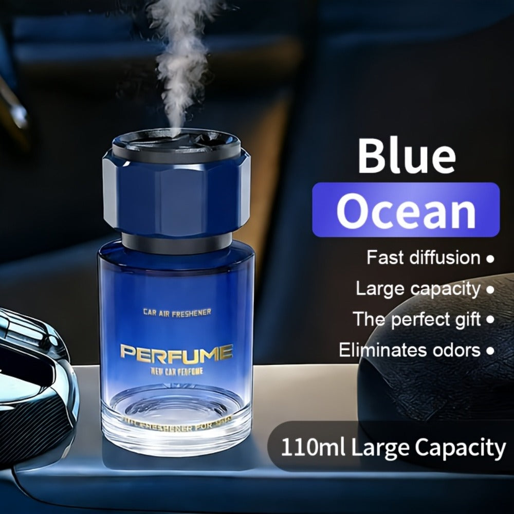 110 ml Cup-Holder Car Air Freshener Bottle in Classic Cologne or Azure Ocean Scent with Vented Top