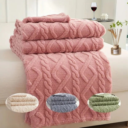 3D Plush Dense Weave Fleece Blanket, Ultra- Throw for Bed, Couch, Travel & Outdoor, Air-Conditioning Friendly