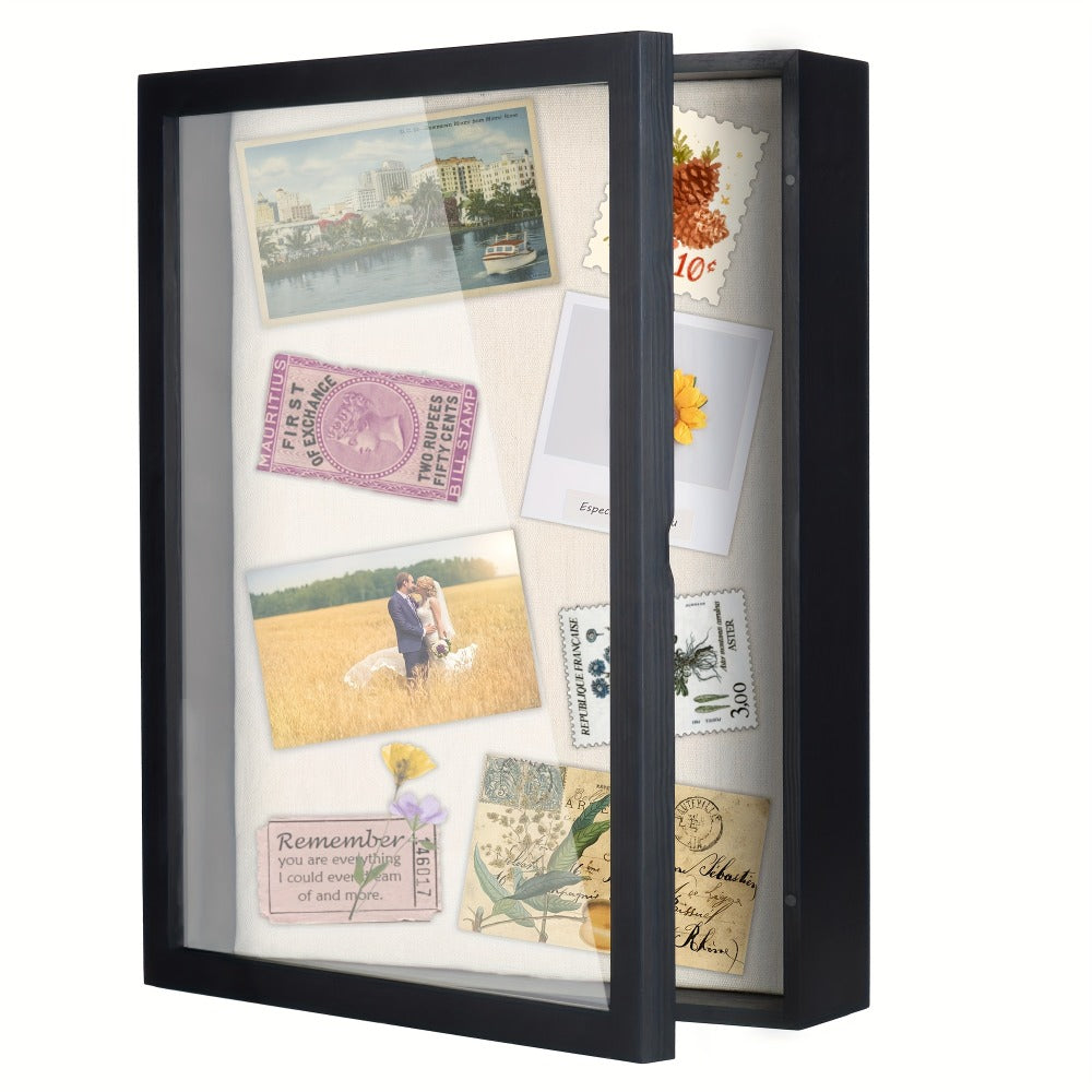 Shadow Box Frame 12x16 – Large Deep Display Case with Plexiglass Cover for Photos, Medals, Flowers, Memorabilia & Keepsakes