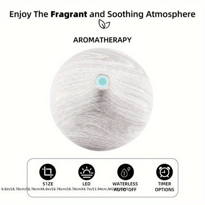 Aroma Diffuser Set 2 Diffusers 6 Essential Oils 550ml Wood Grain Cool Mist Humidifier for Entryways, Bedrooms and Living Spaces