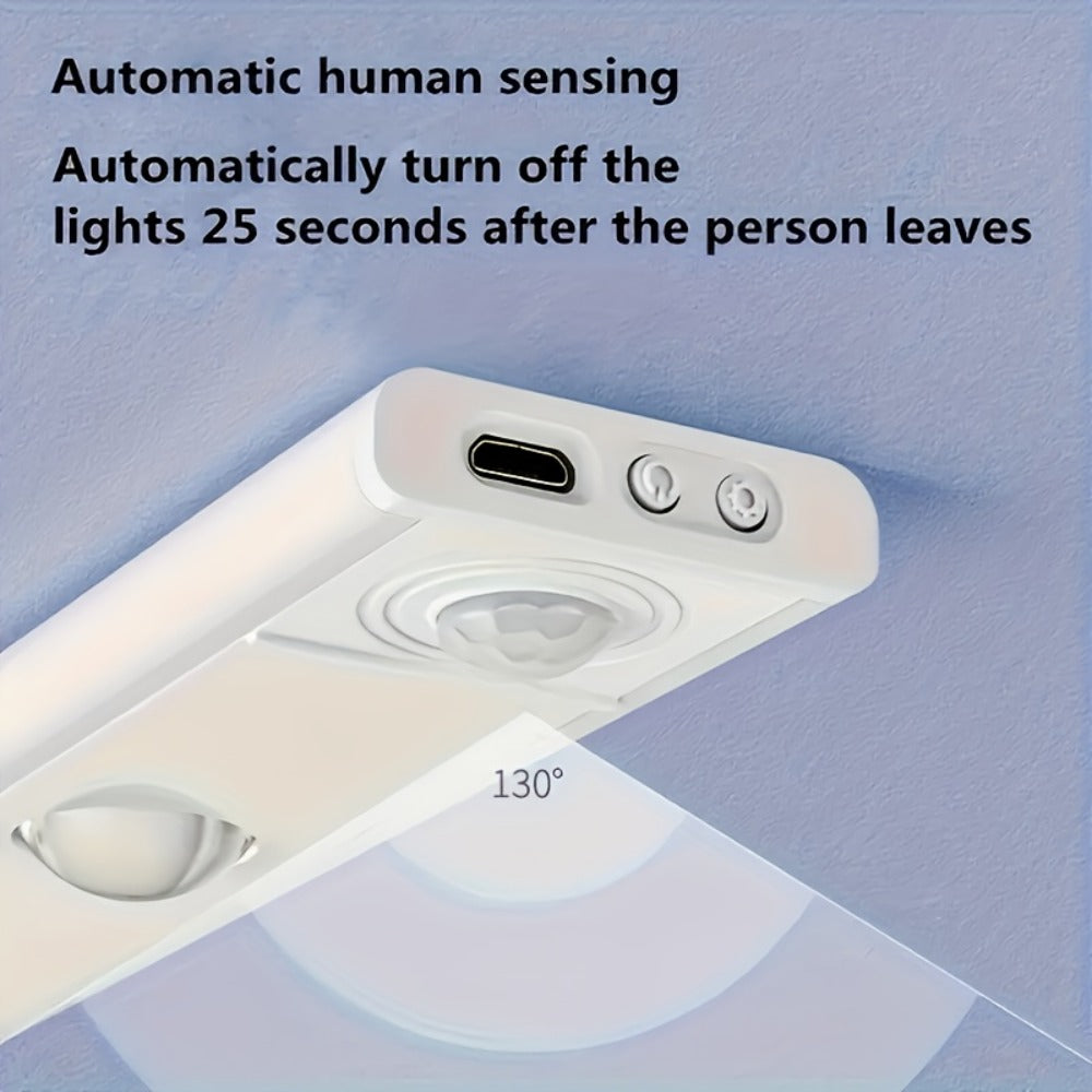 Motion Sensor Cabinet LED Strip Light USB Rechargeable 1400mAh - 3 Color Dimmable Wireless for Home Cooking, Dining and Outdoor Meals