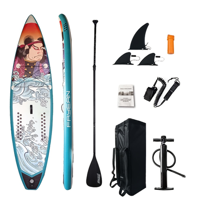 10.6-Foot Inflatable Stand-Up Paddle Board Kit with Six Graphics, Paddle, Pump, Bag, Leash and Fin