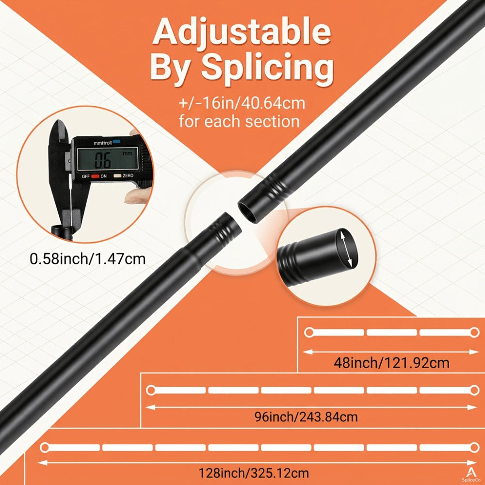 No-Drill Curtain Rod Set with Adhesive Brackets Renter Friendly 5/8 Inch Adjustable Window for Entryways, Bedrooms and Living Spaces